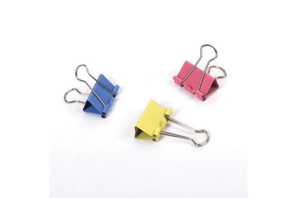 Зажим для бумаг 15 мм цветной