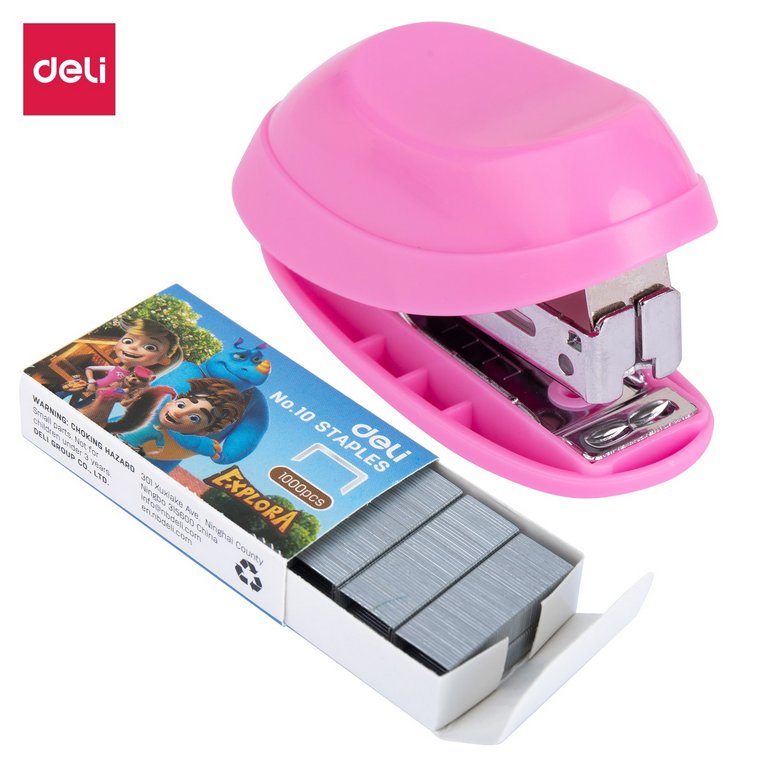 Степлер № 10 мини до 15л Deli "Explora" + скобы