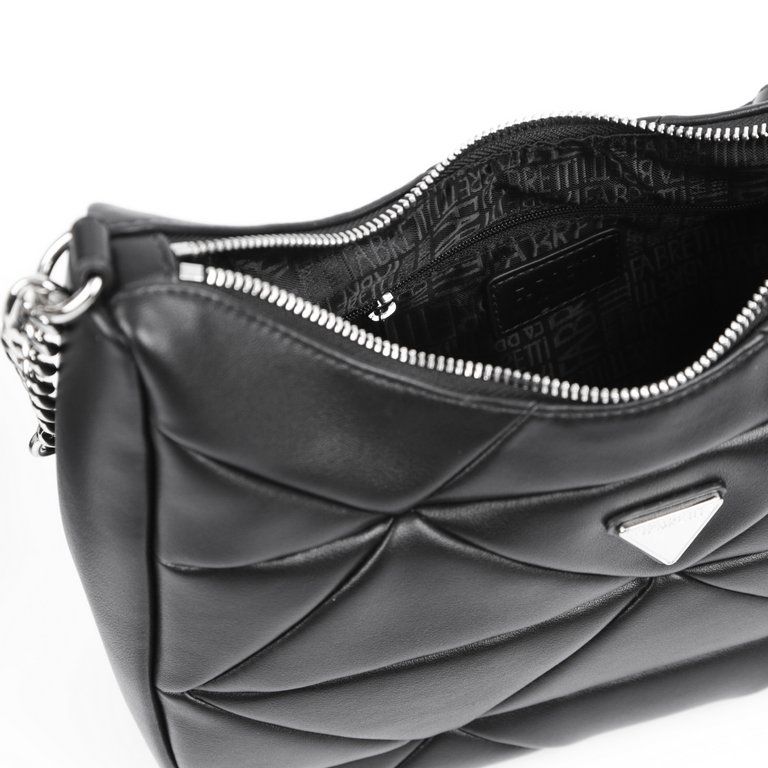 Сумка женская FABRETTI 29х22х10 см, нат. кожа, черный