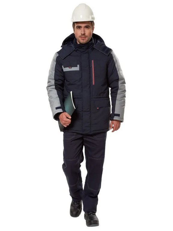 Спецодежда Куртка "Челленджер" зимняя, р-р 48-50/3-4, цвет синий/св. серый