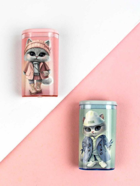 Точилка с контейнером Феникс+ "Городские кошечки" ассорти