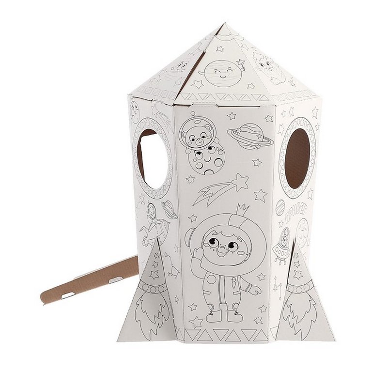 Конструктор картон "Ракета" 33*41*12см для раскрашивания ZABIAKA