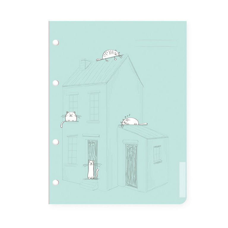 Разделители для тетради на кольцах А5 4л. "ДОВОЛЬНЫЕ КОТЫ"