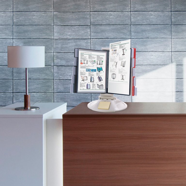 Демонстрационная система настольная 10 панелей (серый) А4 BRAUBERG