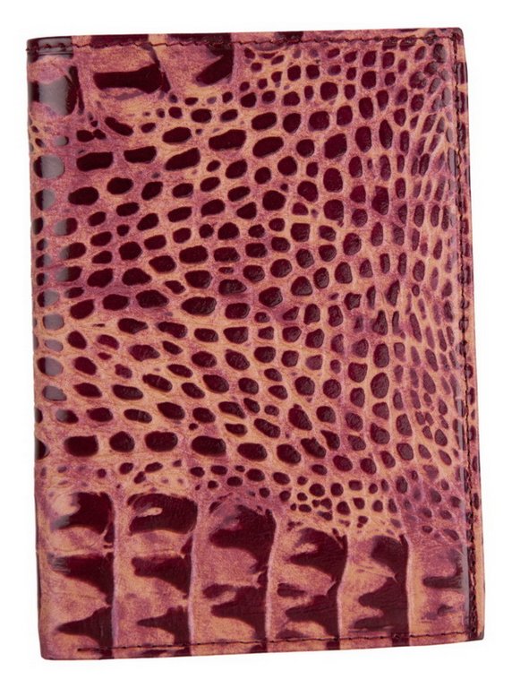 Обложка для автодокументов Alliance нат. кожа "под крокодила", цвет фуксия