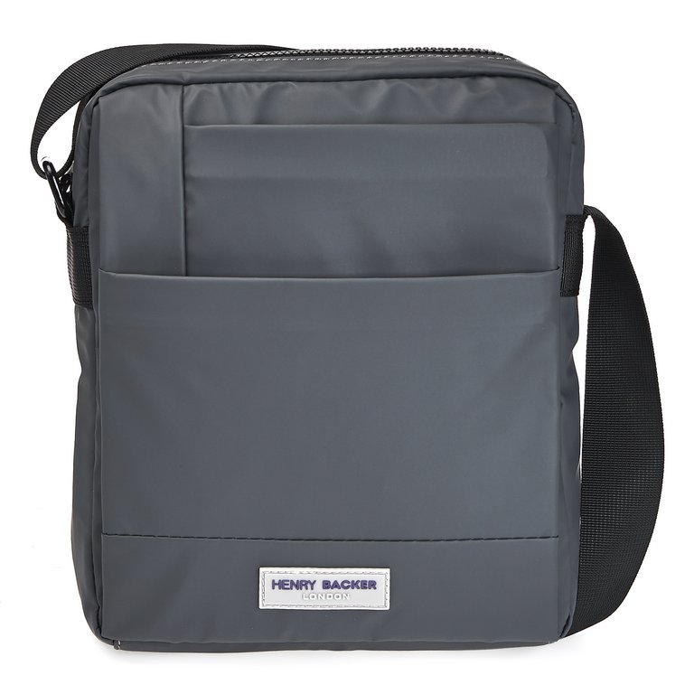 Сумка мужская Henry Backer полиэстер, на плечевом ремне, серая