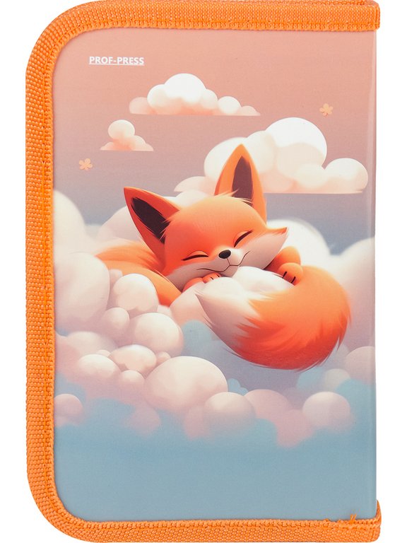Пенал 1 отд. 1 откид. планка для девочки Prof-Press "Спящая лисичка" 190х115 (ламинир.картон)