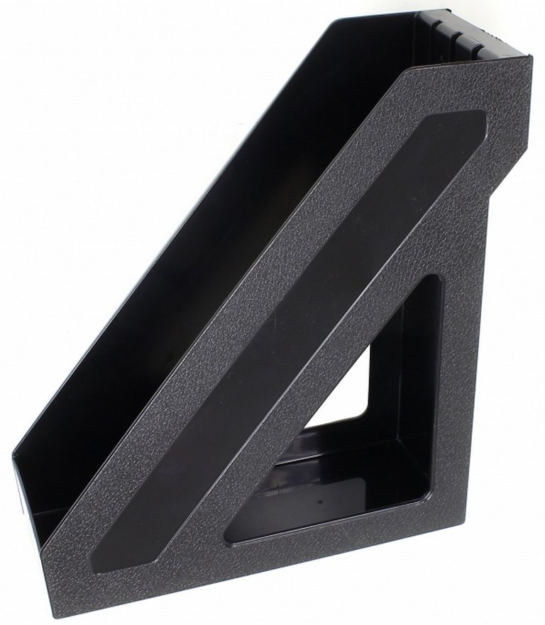 Лоток вертикальный 100 мм Стамм Базис с карманом, черный