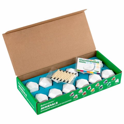 Раскопки "Минералы" набор 12 видов BRAUBERG KIDS
