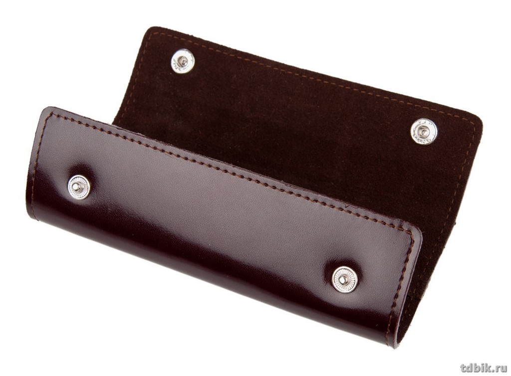 Футляр для ключей Alliance нат. кожа 14x5см, на 2 кнопках, бордо