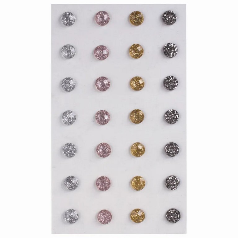 Стразы самоклеящиеся Круглые 8мм 28шт/уп, металлик ОСТРОВ СОКРОВИЩ