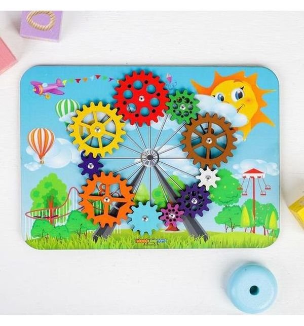 Доска обучающая Бизиборд "Колесо обозрения" (дерево) WOODLENDTOYS
