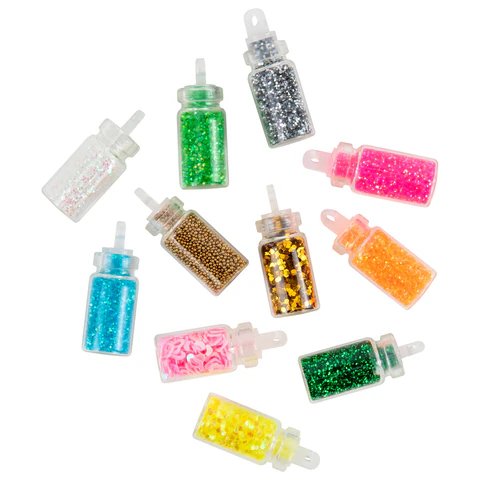 Блестки для декора в стеклянных баночках, набор 24*2гр. ОСТРОВ СОКРОВИЩ