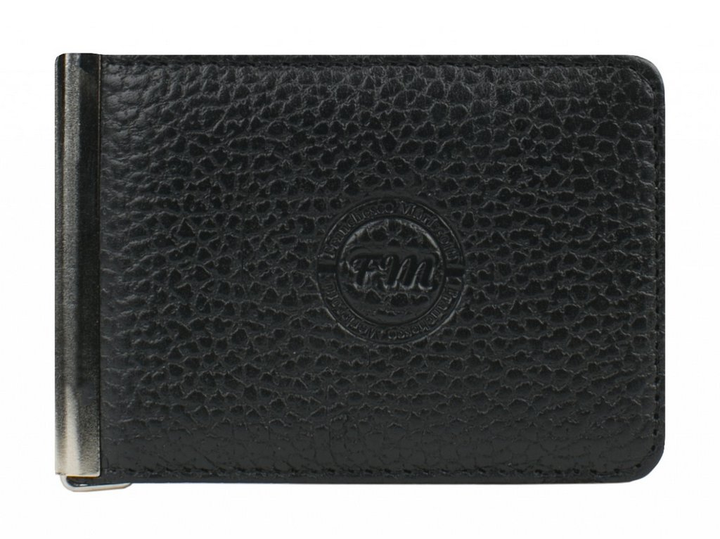 Зажим для денег Franchesco Mariscotti нат. кожа, черный
