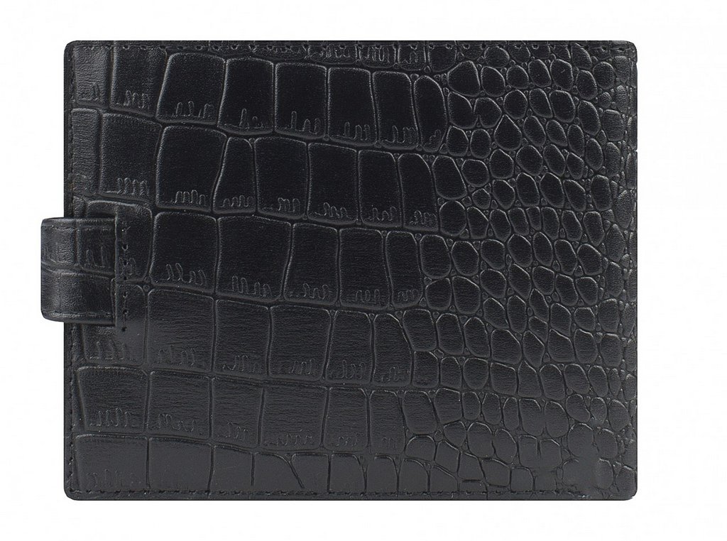 Портмоне Alliance 12,5х10см нат. кожа, на кнопке, цвет черный