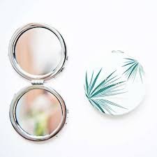 Зеркало складное "Summer" двойное, 65x65x12 мм, металл (4 дизайна)