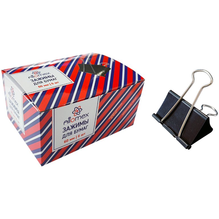 Зажим для бумаг 60 мм черный Attomex