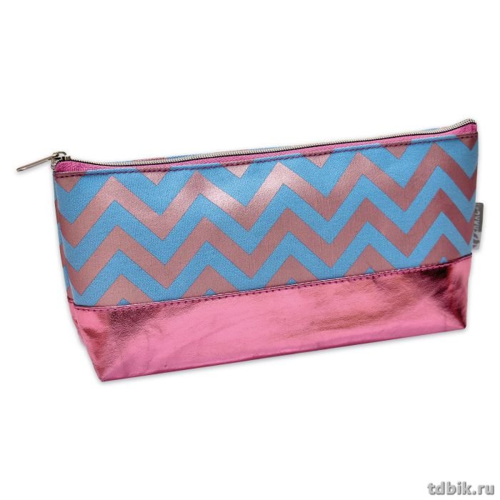 Пенал  для девочки Феникс + "Зигзаги" (21*9,5*5,5см) ткань