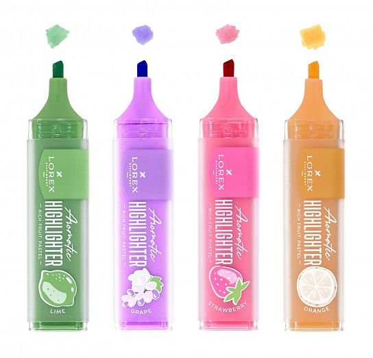 Текст-маркер LOREX "Aromatic" 1-3,5мм (ассорти) пастель, ароматизированный