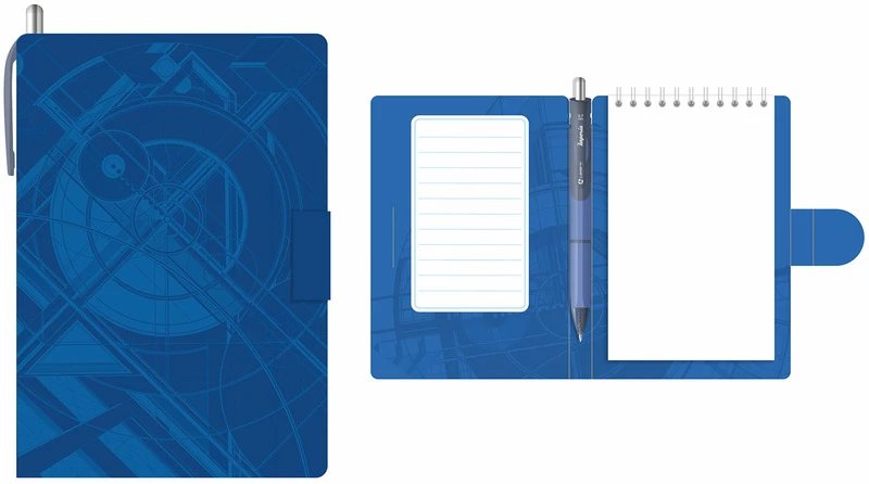 Блокнот А6  50л., 105*150 мм, LAMARK +ручка, "Синий", вн.блок на спирали