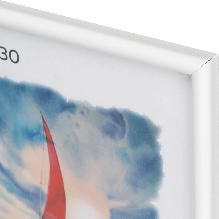 Рамка для фотографий 21*30 см пластик цв. белый (вставка стекло) Зебра (багет 14мм)