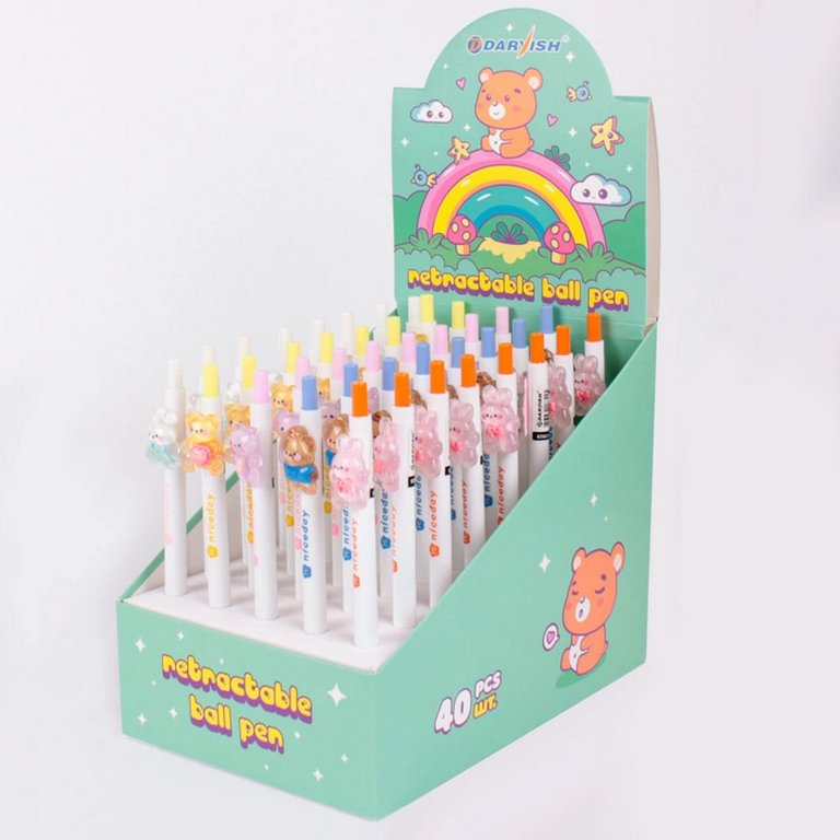 Ручка шариковая сувенирная автомат "Зверята" 0,5 мм, стерж. 116мм