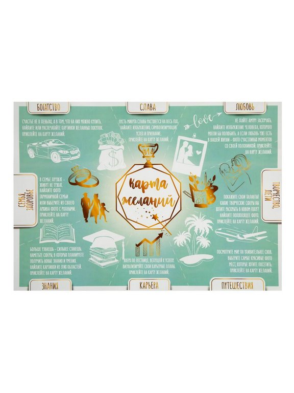 Карта желаний с наклейками 29,7х42 см