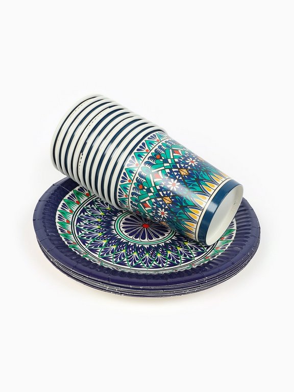 Набор одноразовой посуды картон на 12 персон "Узбекская"