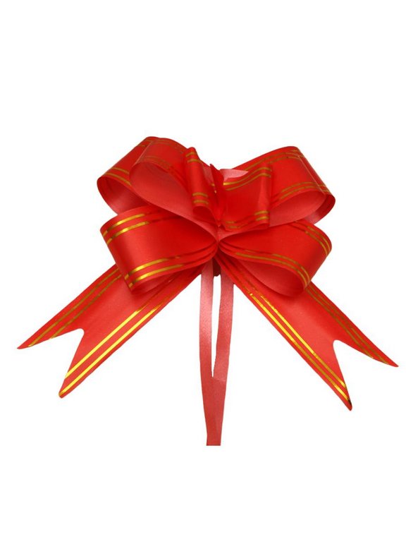 Бант Бабочка 30мм красный (золотые полосы)