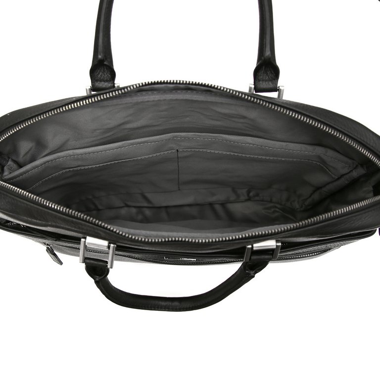 Сумка мужская FABRETTI 39*29*8, нат. кожа, черный