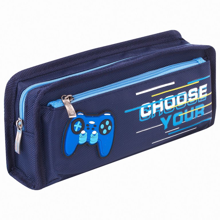 Пенал  для мальчика Юнландия "Joystick" 21*6*9 см синий