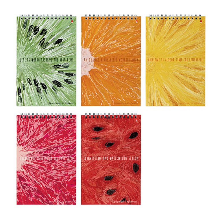 Блокнот А5  40л., 150*210 мм, на гребне Альт "EXOTIC FRUITS" 5 видов