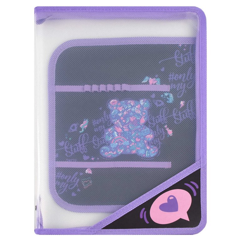 Папка для труда (А4) "МАРМЕЛАДНЫЙ МИШКА" молния, внутренний разделитель с держателями