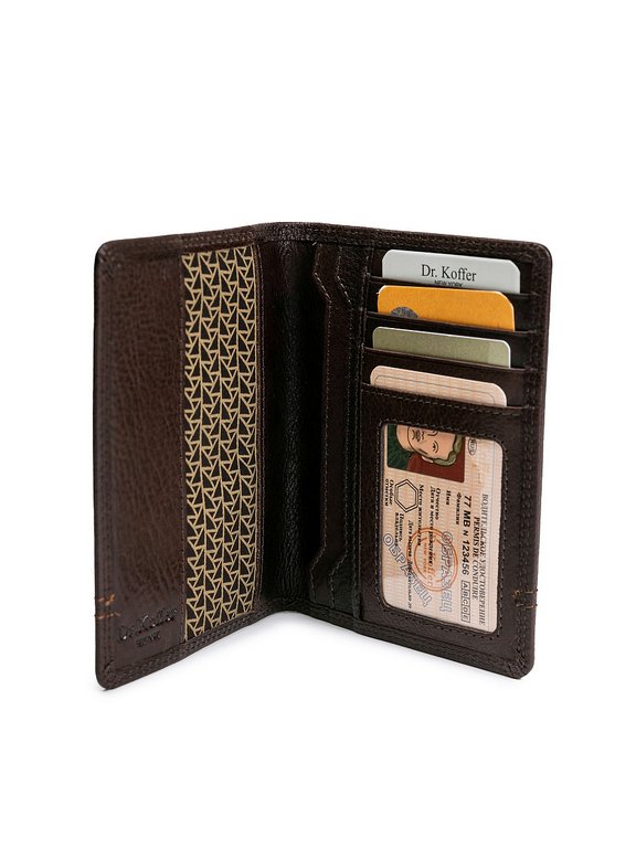 Обложка для паспорта и автодокументов Dr.Koffer нат. кожа, коричневый