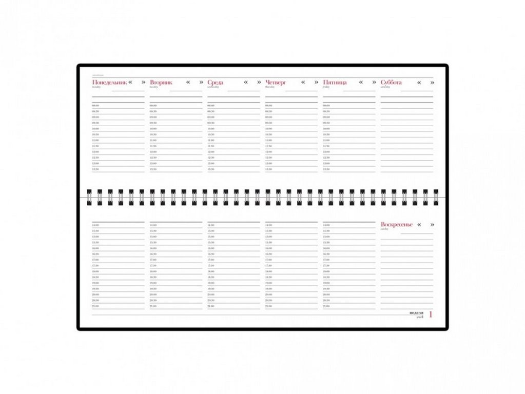 Планинг без дат 305*130 мм Альт Бумвинил на гребне, черный
