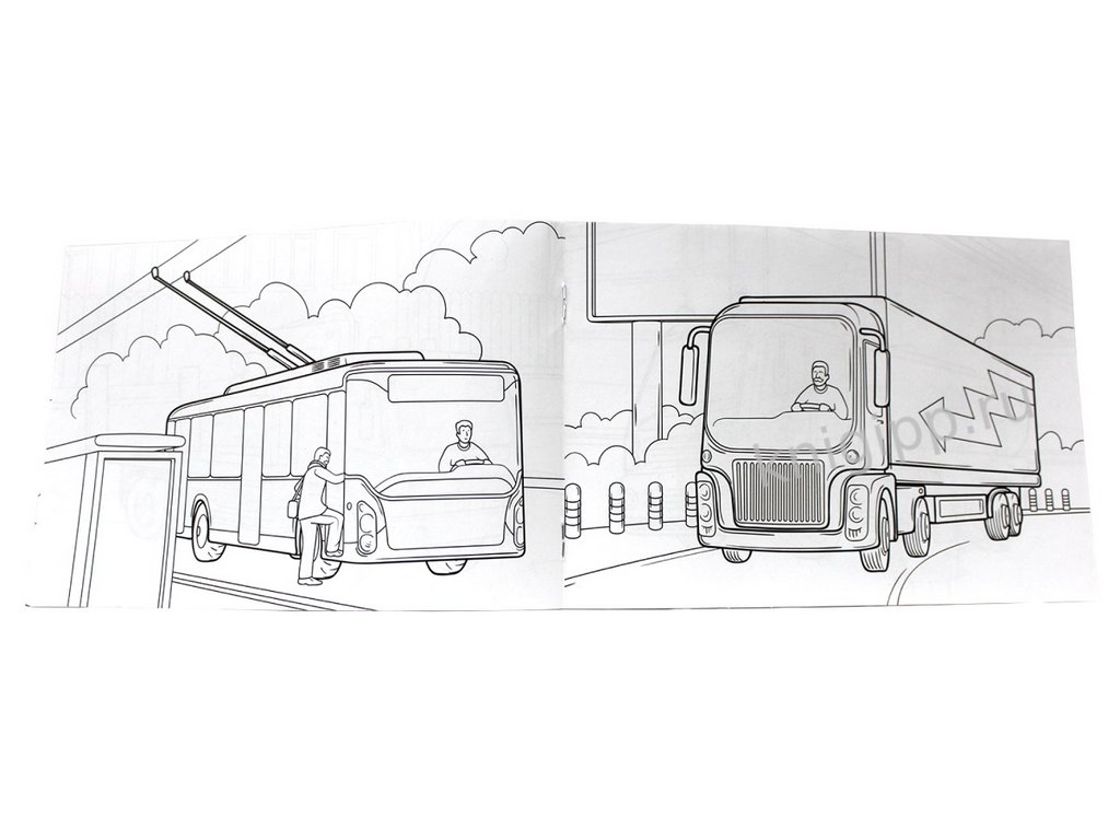 Раскраска  А5 "Транспорт" 16 стр. ПРОФ-пресс