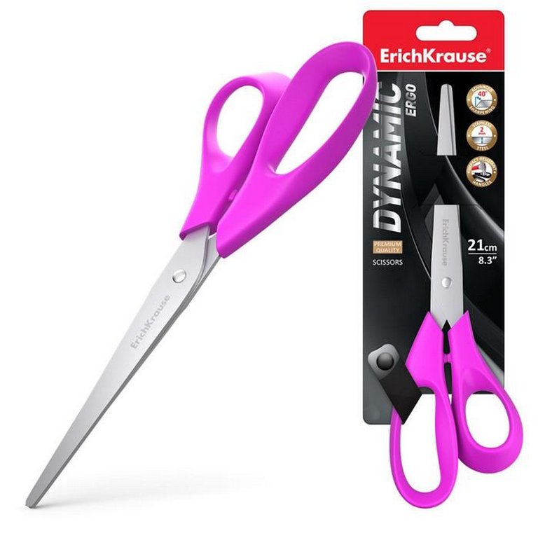 Ножницы 210 мм пластмас. эргоном. рукоятка Erich Krause Dynamic