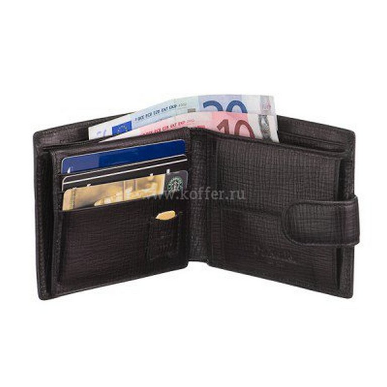 Портмоне Dr.Koffer 11*9,5см, нат. кожа, черный