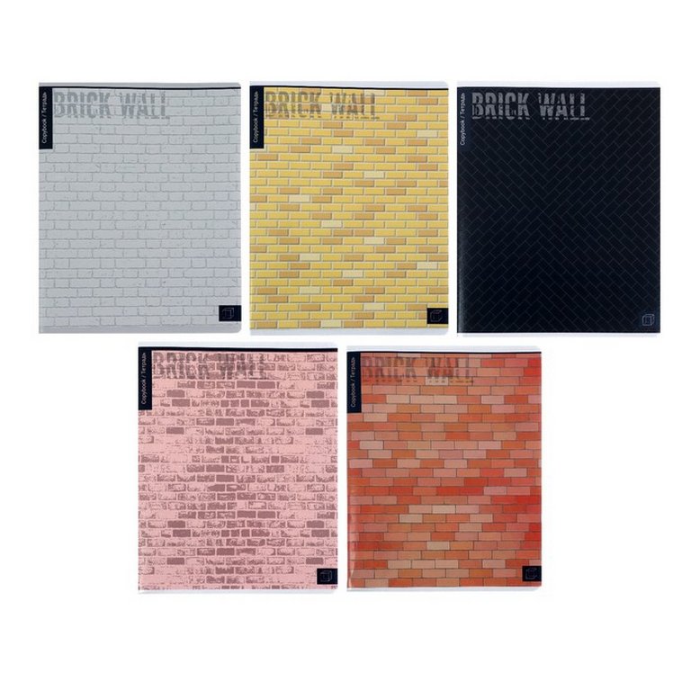 Тетрадь 96 лист кл. А5 на скрепке "Кирпичи"