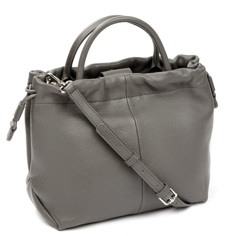 Сумка женская FABRETTI 24х21х12 см, нат. кожа, серый