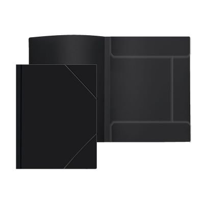 Папка на резинке А4 пластик 0,45 мм, ширина 40 мм, черная Attomex