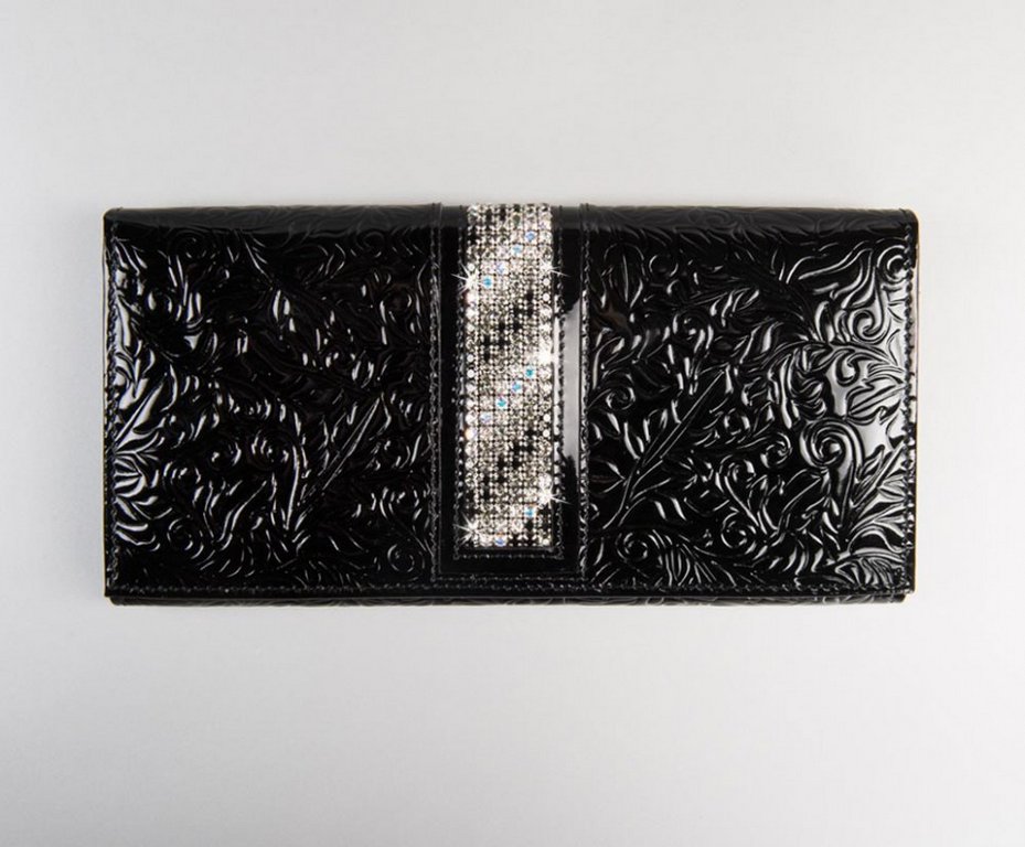 Портмоне D.Morelli женское "Забри" большое, нат. кожа, черное