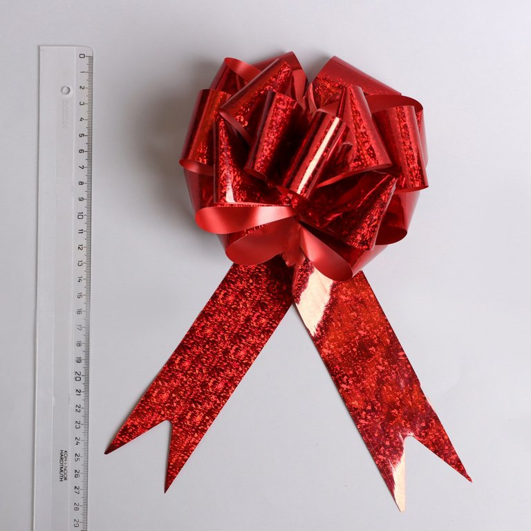 Бант Шар 50мм красный (голография)