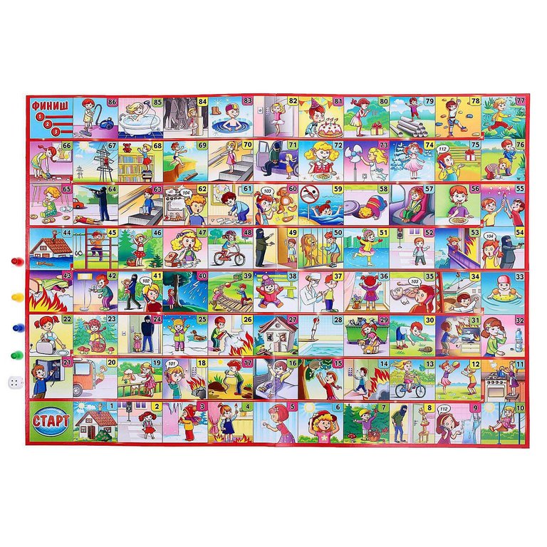 Игра настольная  Ходилка с викториной "Я в беду не попаду" Русский стиль