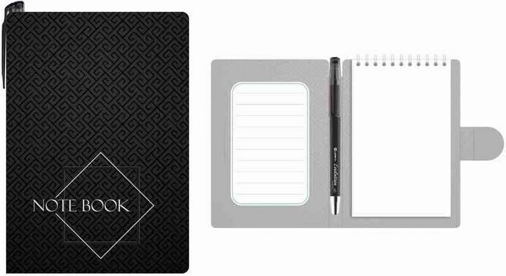 Блокнот А6  50л., 105*150 мм, LAMARK +ручка, "Черный", вн.блок на спирали