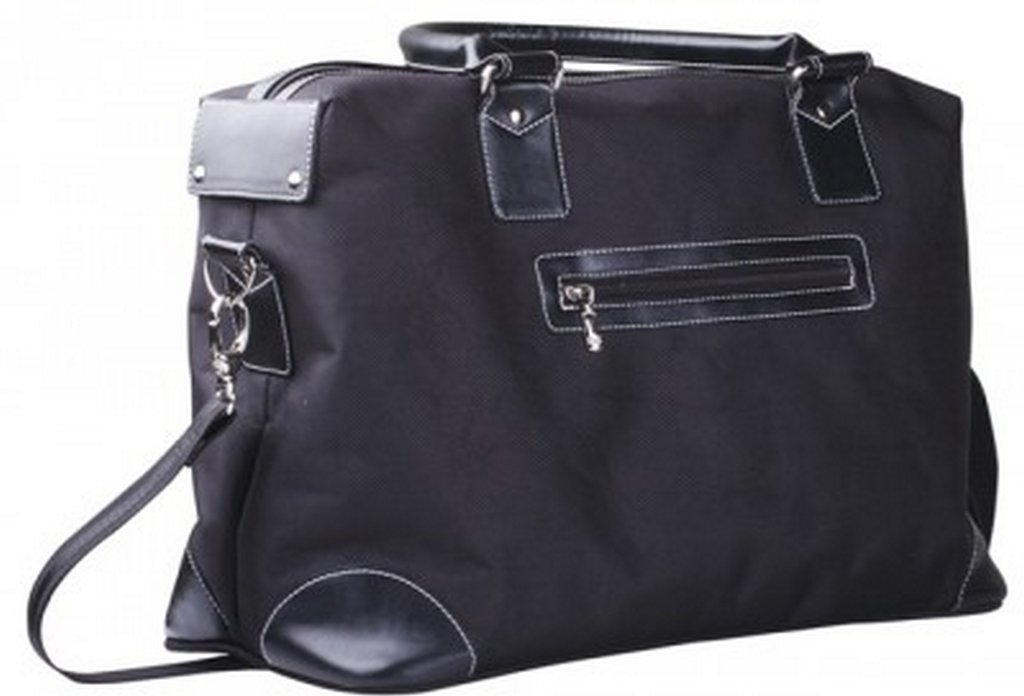 Сумка дорожная "D.Morelli" 41x18x30см текстиль/кож зам, черная