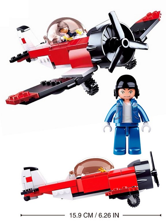 Конструктор пластиковый 128 дет. "Авиация. Пожарный моноплан" SLUBAN