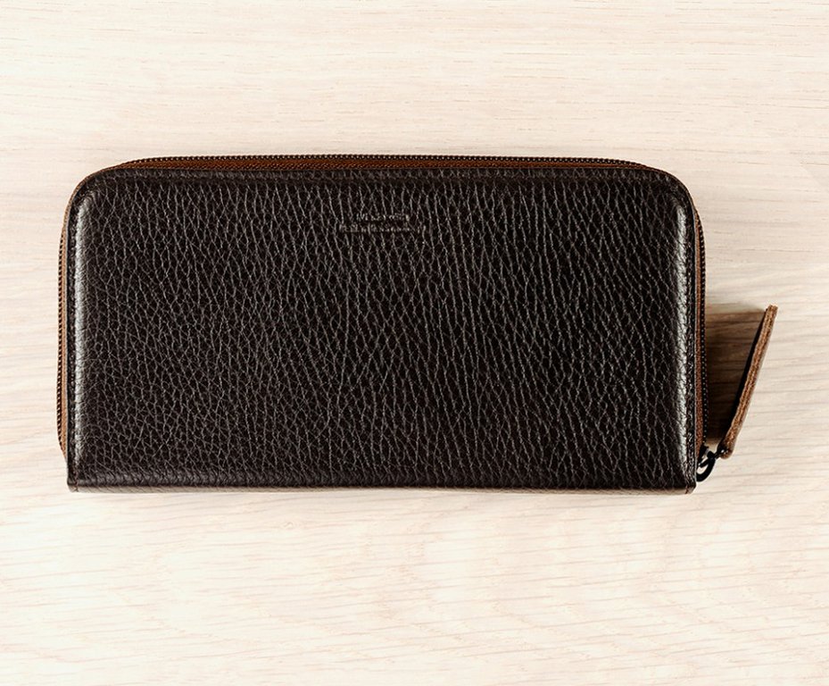 Портмоне D.Morelli мужское "Texas" на молнии, нат. кожа, коричневое