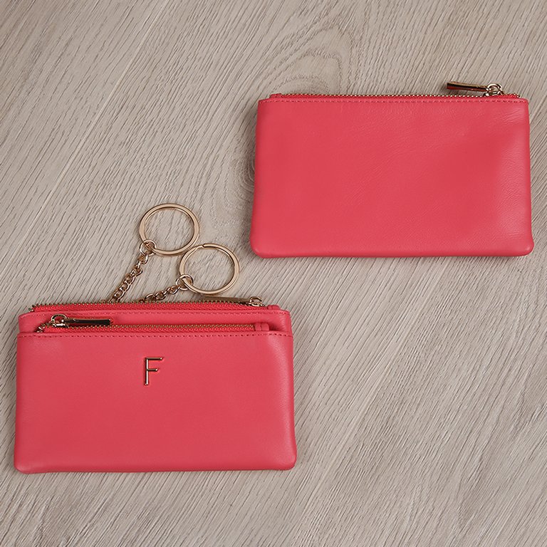 Портмоне FABRETTI женское, нат. кожа, 13,5*9,5*2,5 см, коралловый