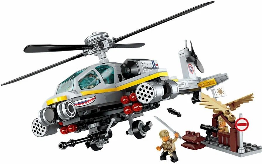 Конструктор пластиковый 280 дет. "Рейд вертолета Апачи" (3+) Qman